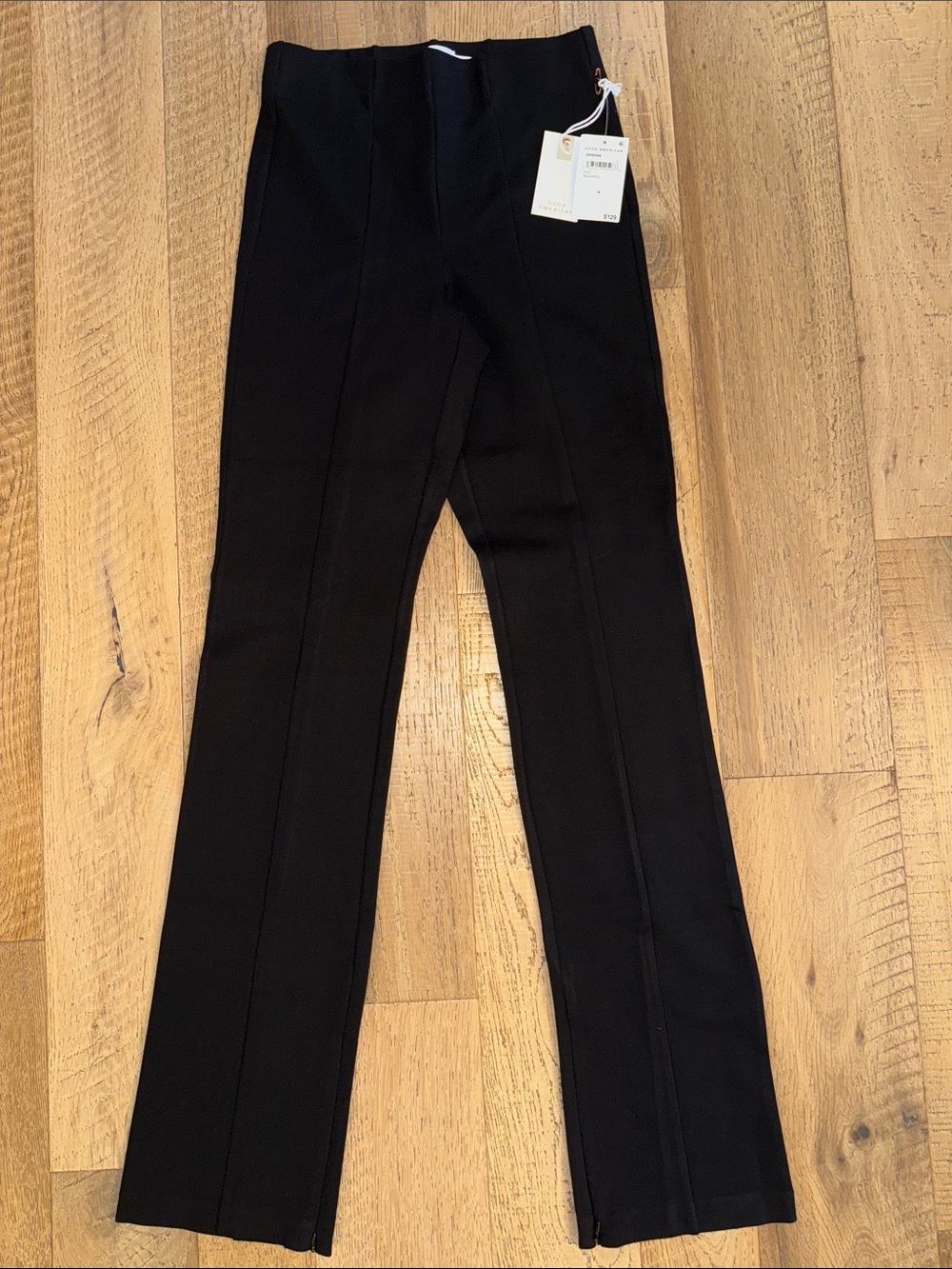 NWT Good American Black Women’s Straight-Leg Pants